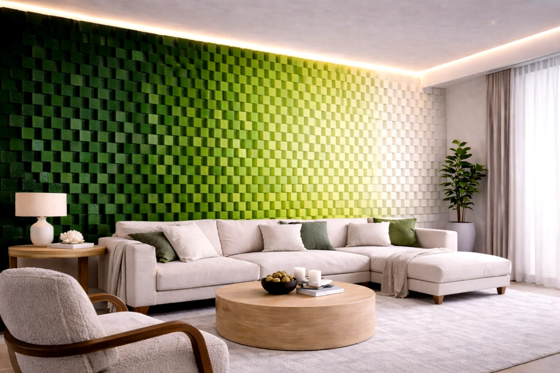 Geometric wood panel composition three