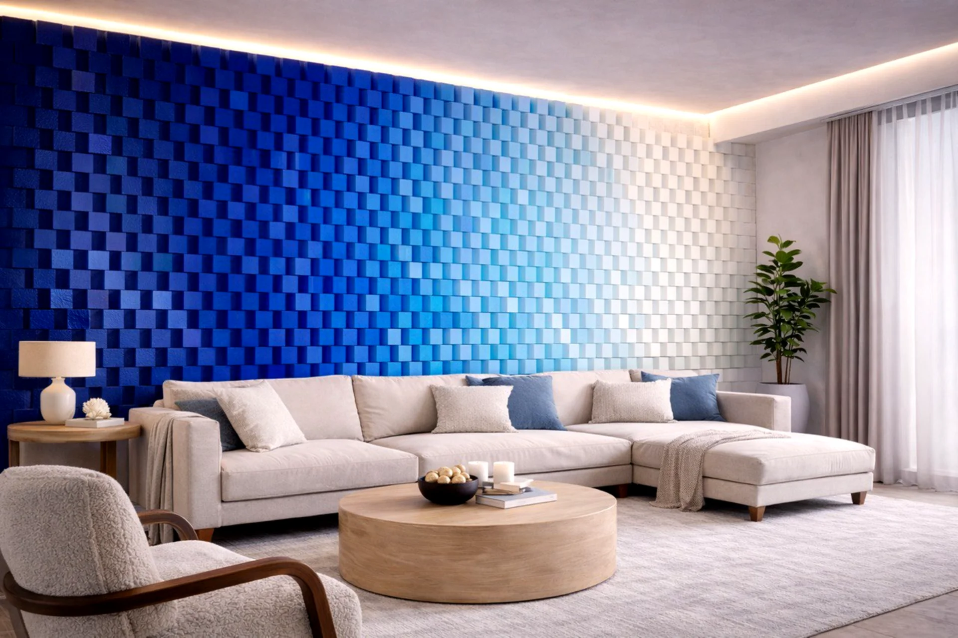 Geometric wood panel composition two